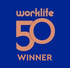Worklife 50 Winner badge