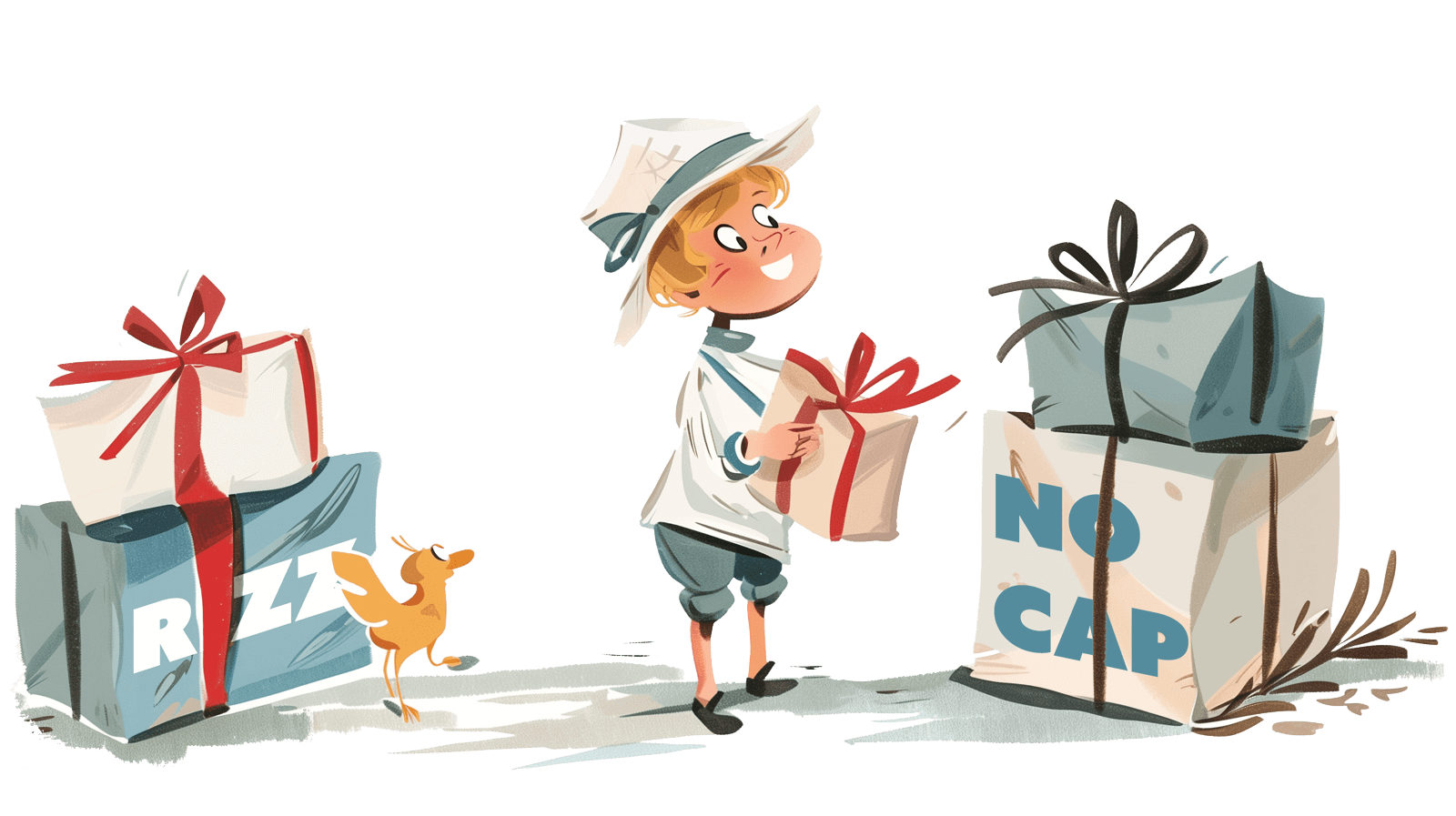 boy with presents